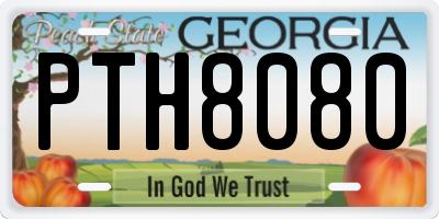 GA license plate PTH8080