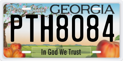GA license plate PTH8084