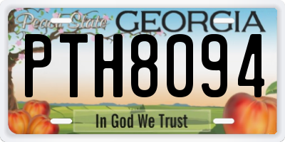 GA license plate PTH8094