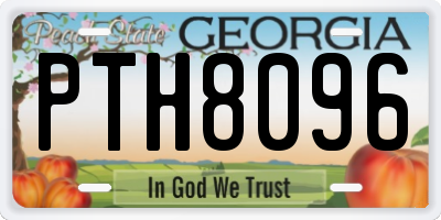 GA license plate PTH8096