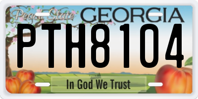 GA license plate PTH8104