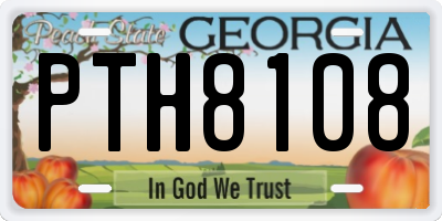 GA license plate PTH8108