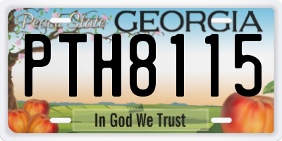 GA license plate PTH8115