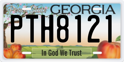 GA license plate PTH8121
