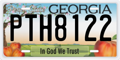 GA license plate PTH8122