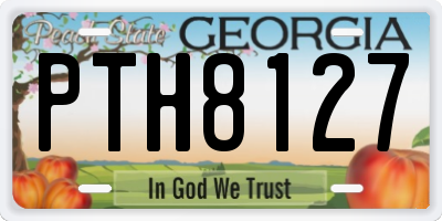 GA license plate PTH8127