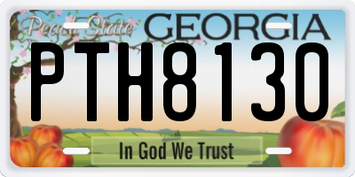 GA license plate PTH8130