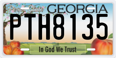 GA license plate PTH8135