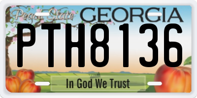 GA license plate PTH8136