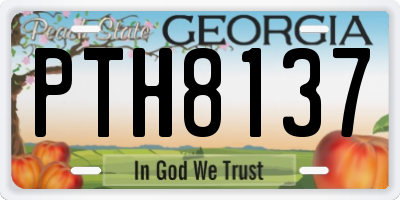 GA license plate PTH8137