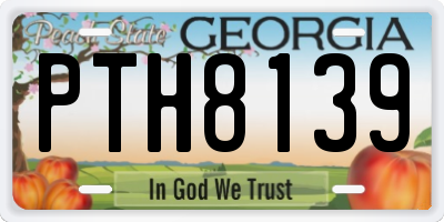 GA license plate PTH8139