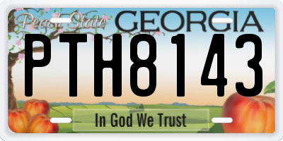 GA license plate PTH8143