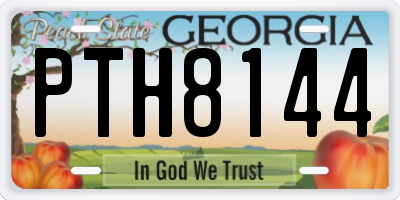 GA license plate PTH8144