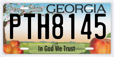 GA license plate PTH8145