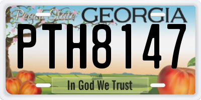 GA license plate PTH8147