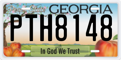 GA license plate PTH8148