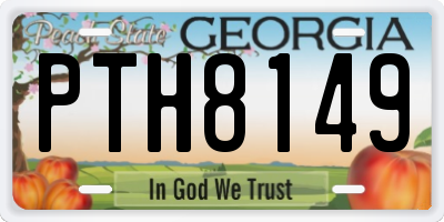 GA license plate PTH8149