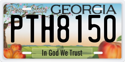 GA license plate PTH8150