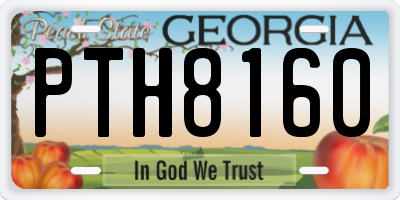 GA license plate PTH8160