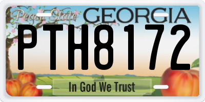 GA license plate PTH8172