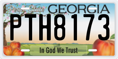GA license plate PTH8173