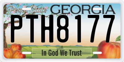 GA license plate PTH8177