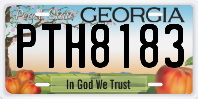 GA license plate PTH8183