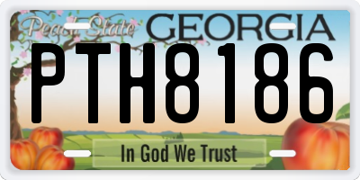 GA license plate PTH8186