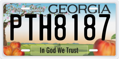 GA license plate PTH8187