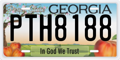 GA license plate PTH8188