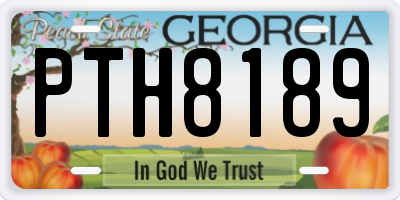 GA license plate PTH8189