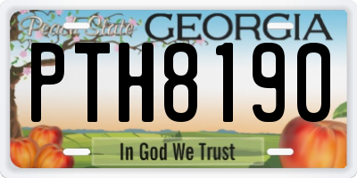 GA license plate PTH8190