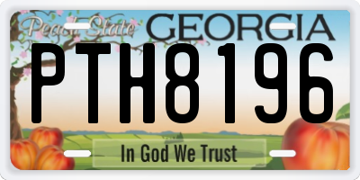 GA license plate PTH8196