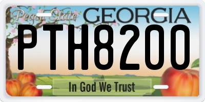 GA license plate PTH8200