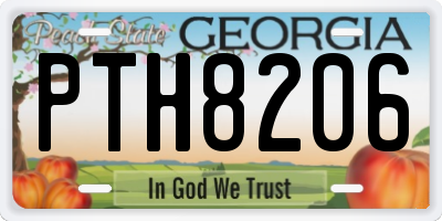 GA license plate PTH8206