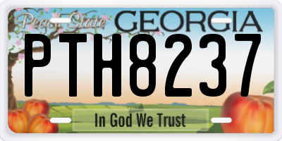 GA license plate PTH8237