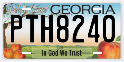 GA license plate PTH8240