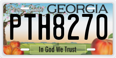 GA license plate PTH8270
