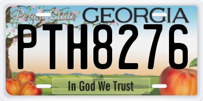 GA license plate PTH8276