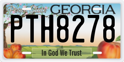 GA license plate PTH8278