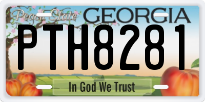 GA license plate PTH8281