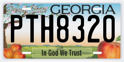 GA license plate PTH8320