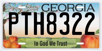 GA license plate PTH8322