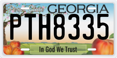 GA license plate PTH8335