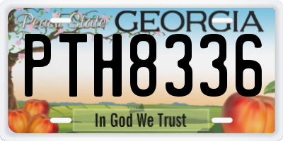GA license plate PTH8336