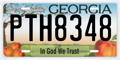 GA license plate PTH8348