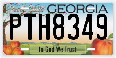 GA license plate PTH8349