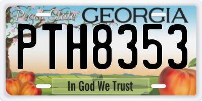 GA license plate PTH8353
