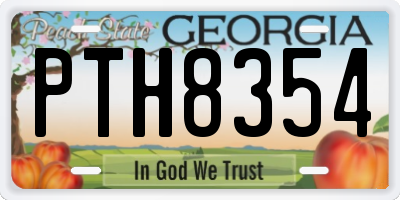 GA license plate PTH8354