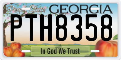 GA license plate PTH8358